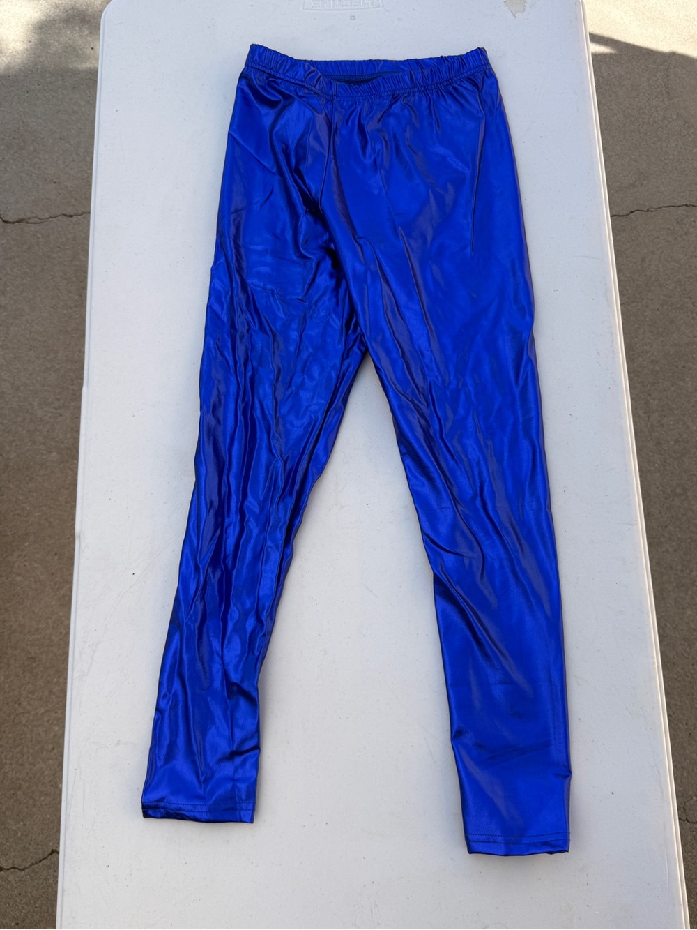 Pep Rally Metallic Shiny Royal Blue Leggings - High Shine Stretch - Full